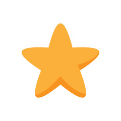 Cute star vector icon. Flat design cartoon style.