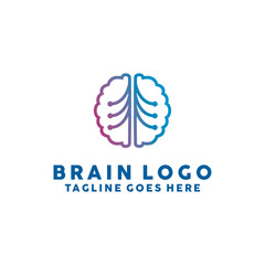 Brain Logo Technology Icon. Digital Vector Technology Symbol. Company Logo Design Inspiration.