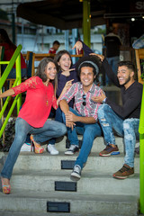 Obraz premium Group of friends having a good time together