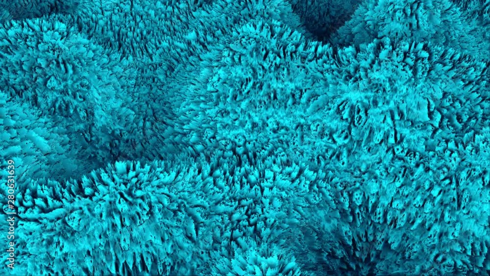 Poster 3d abstract surface like wave or fur surface, computer generated 3d rendering background like terrai