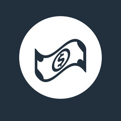  American dollar bill flat icon for financial apps and websites 