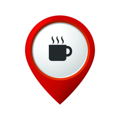 Coffee pin isolated icon on white background