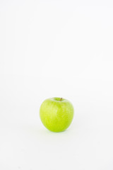 Perfect Fresh Green Apple Isolated on White Background in Full Depth of Field with Clipping Path.