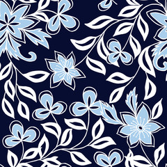 Seamless decorative floral pattern. Vector graphics. Coloring