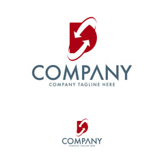 Letter D Recycle Logo Design Template