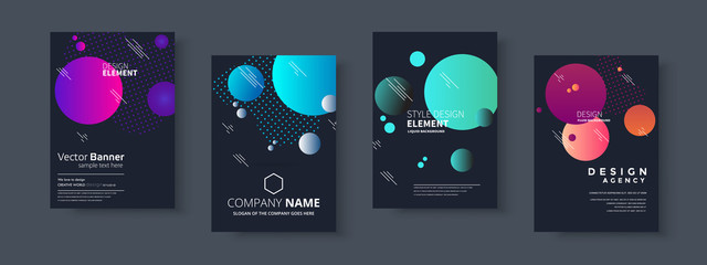 Set of brochure, annual report, flyer design templates. Vector illustrations for business presentation, business paper, corporate document cover and layout template designs