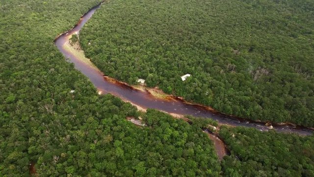 Aerial view of Churun river. Canaima National Park, Venezuela