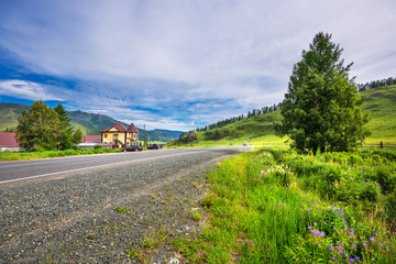 The Village Of Shebalino. Altai Republic, Russia