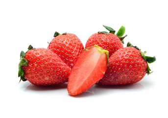 Strawberries isolated on white background