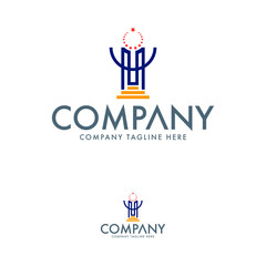 Abstract Shape Human Logo Template