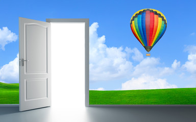 Door to Success with Hot Balloon Wallpaper