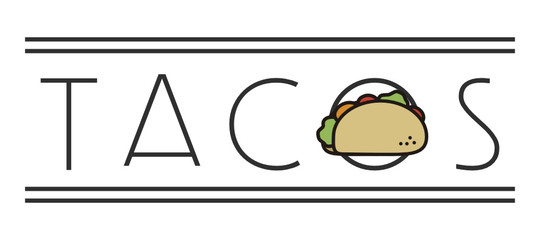 Taco simple minimal sign for restaurants