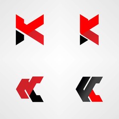 Several types of letter K font image graphic icon logo design abstract concept vector stock. Can be used as a symbol related to initial or monogram