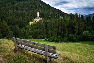 Beautiful view of Castle of Monguelfo during summer season, Val Pusteria, South Tyrol in Italy.
