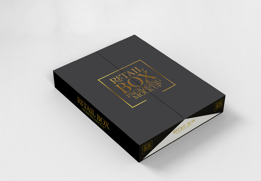 Closed Box with Fold Up Cover Mockup