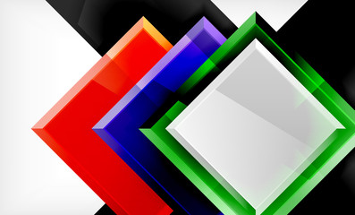 Bright colorful square shape blocks geometrical background