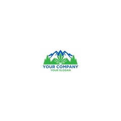 Mountain Cannabis Logo Design Vector