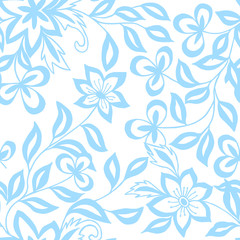 Obraz premium Seamless decorative floral pattern. Vector graphics. Coloring