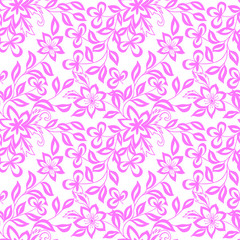 Fototapeta na wymiar Seamless decorative floral pattern. Vector graphics. Coloring