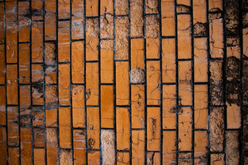 Orange worn brick wall grunge rough vintage texture background