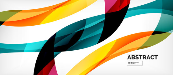 Obraz premium Colorful wave lines abstract background, color line for business or techno presentation