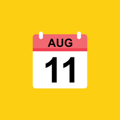 calendar - August 11 icon illustration isolated vector sign symbol