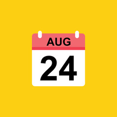 calendar - August 24 icon illustration isolated vector sign symbol
