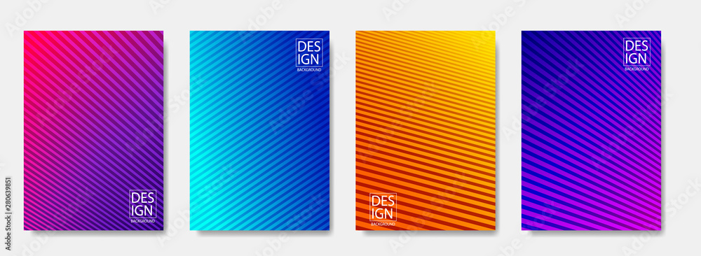 Aufkleber vivid abstract pattern with lines.colorful gradient halftone background.trendy geometric pattern for