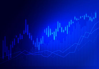 Graph stock market trade. Candle stick graph chart of stock market investment trading. Trade finance background. vector