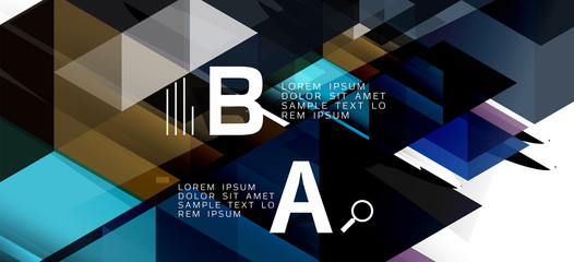Abstract concept triangle graphic element. Technology background. Banner, poster template