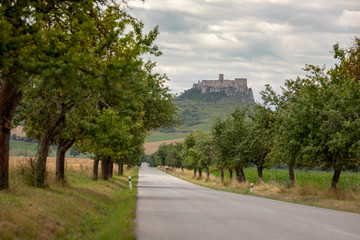 Fototapeta na wymiar A stone castle on the hill. Spis Castle, Slovakia_5