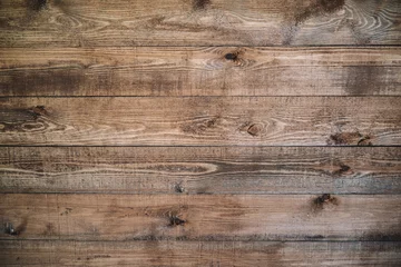 Möbelaufkleber Alter brauner Holzhintergrund aus dunklem Naturholz im Grunge-Stil. Die Aussicht von oben. Natürliche, rohe, gehobelte Textur aus Nadelkiefer. Die Oberfläche des zu schießenden Tisches lag flach. Platz kopieren © blinova