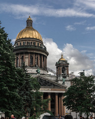 Fototapeta premium The City Of St. Petersburg. Northern capital. Landmarks. city on Neva. Neva river. Famous Architecture. Isaakievsky cathedral. SPb. Peter. Monument.