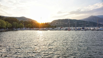 Water transport on Lake Como.