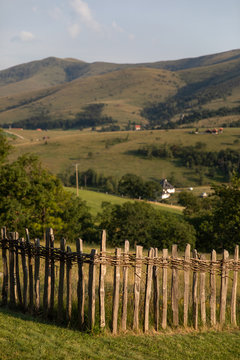 Wooden gate in the mountains