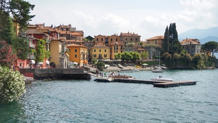 Houses on the shores of Lake Como. Varenna.