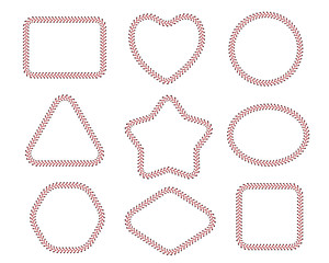 Stitch border brushes. Vector set