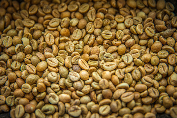 roasted coffee beans. ready for making high quality drinks. like espresso, latte or cappuccino