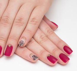 nails red, manicure woman beautyful hand girl