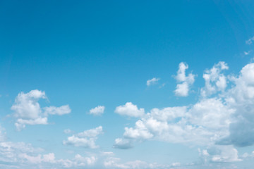 Blue sky with white clouds. Summer beautiful landscape