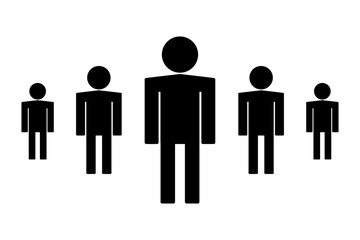 Person Icon set isolated on black background. People symbol Vector illustration.