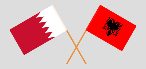 Albania and Bahrain. Crossed Albanian and Bahraini flags