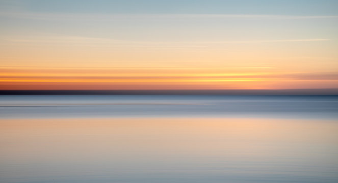 Blurred sunset over the sea.