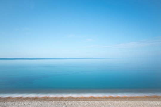 Calm blue sea and shoreline