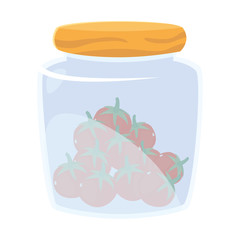 fresh fruit cherries in glass jar