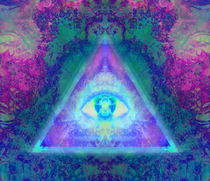 Illustration of a third eye mystical sign