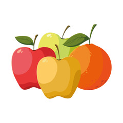 fresh fruits apples and orange