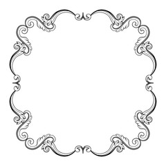 Ornamental vintage frame. Vector illustration in black and white colors
