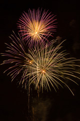 Fireworks with reflection