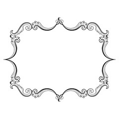 Ornamental vintage frame. Vector illustration in black and white colors